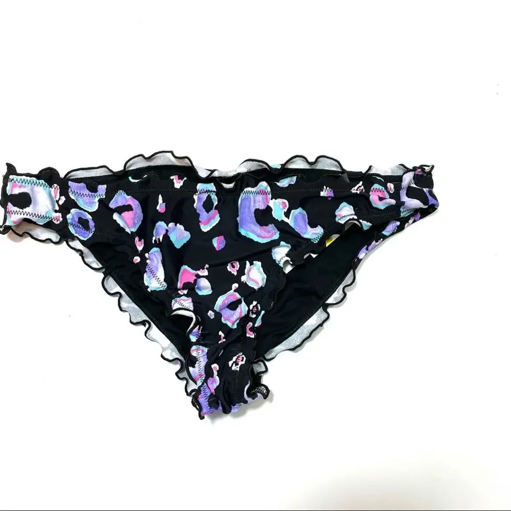 Salt+Cove Leopard print ruched bikini swim bottom